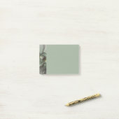 Abstract Olive Sage Green Gray Fractal Art Fantasy Post-it Klebezettel (Auf Schreibtisch)