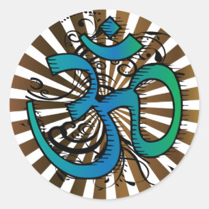 Abstract-om-4 Runder Aufkleber