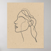 Abstract One Line Face Drawing Boho Minimalist  Poster (Vorne)