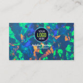 Abstract Opal Gemstone Texture Business Card Visitenkarte (Rückseite)