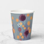 Abstract orange and pink flowers pappbecher (Rückseite)
