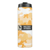 Abstract Orange Camouflage Pattern Thermosbecher (Vorderseite)