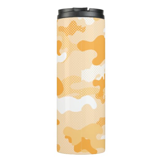 Abstract Orange Camouflage Pattern Thermosbecher (Rückseite)