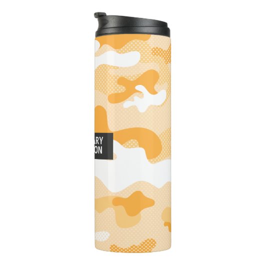 Abstract Orange Camouflage Pattern Thermosbecher (Nach rechts gedreht)