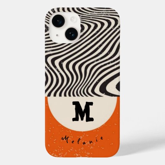 Abstract orange grounge minimal Monogram Modern  Case-Mate iPhone Hülle (Rückseite)