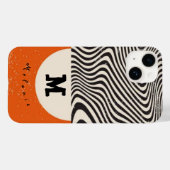 Abstract orange grounge minimal Monogram Modern  Case-Mate iPhone Hülle (Rückseite (Horizontal))