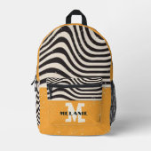 Abstract Orange grunge aesthetic  minimal Monogram Bedruckter Rucksack (Vorderseite)
