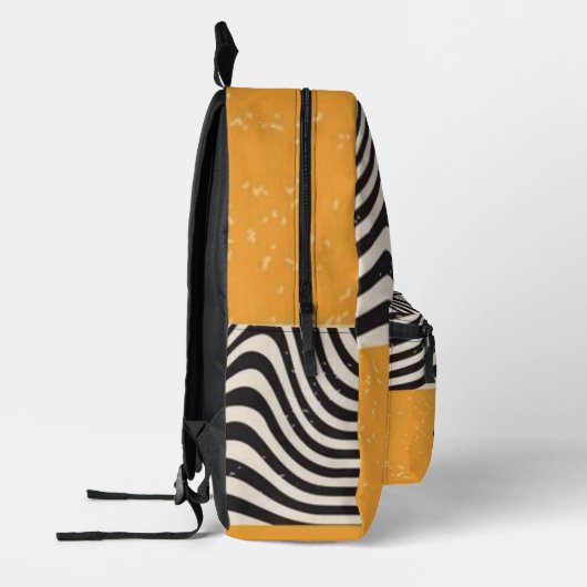 Abstract Orange grunge aesthetic minimal Monogram Bedruckter Rucksack (Links)