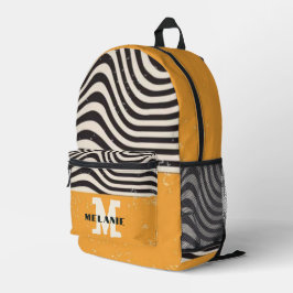 Abstract Orange grunge aesthetic  minimal Monogram Bedruckter Rucksack