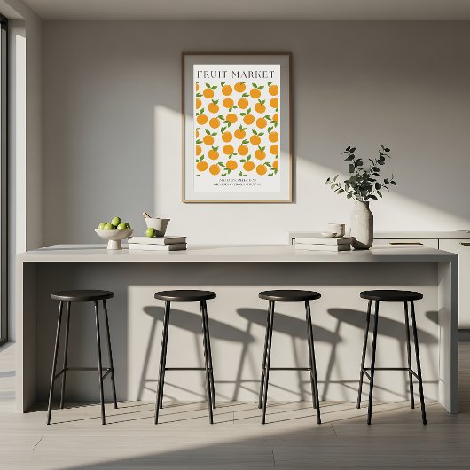 Abstract Orange Market Kitchen Print Poster