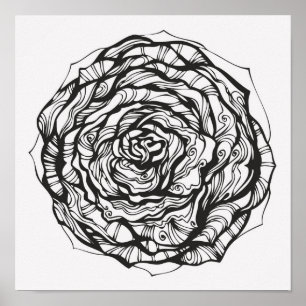 Abstract Ornamental Rose 2 Poster