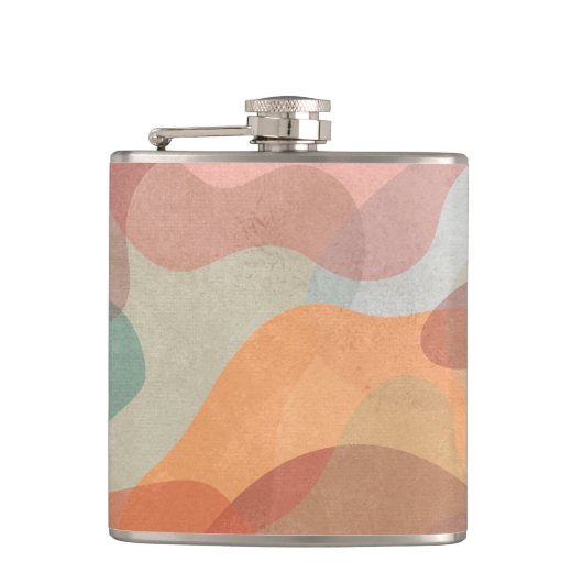 Abstract Overlapping Pastel Blobs Background Flachmann (Vorderseite)