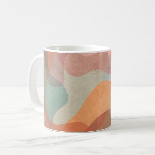 Abstract Overlapping Pastel Blobs Background Kaffeetasse (Vorderseite Links)