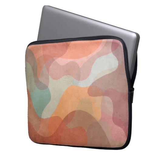 Abstract Overlapping Pastel Blobs Background Laptopschutzhülle (Vorderseite Links)