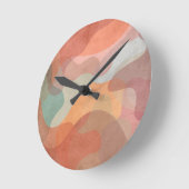 Abstract Overlapping Pastel Blobs Background Runde Wanduhr (Winkel)