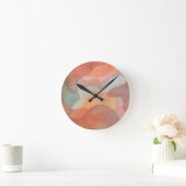 Abstract Overlapping Pastel Blobs Background Runde Wanduhr (Zuhause)