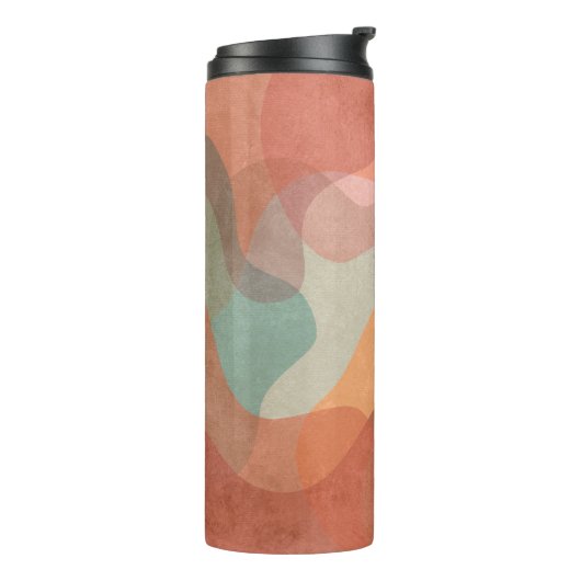 Abstract Overlapping Pastel Blobs Background Thermosbecher (Nach links gedreht)