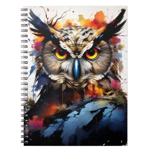 Abstract Owl | Notebook Journal Notizblock (Vorderseite)