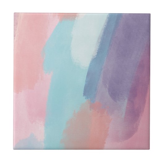 Abstract Paint Brush Strokes Design Colorful Fliese (Vorderseite)