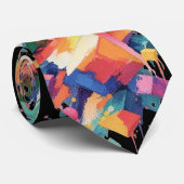Abstract Paint Collision Krawatte (Gerollt)