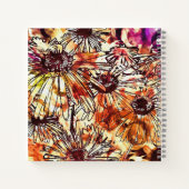 Abstract Paint Daub Sunflower Pattern Notizblock (Rückseite)