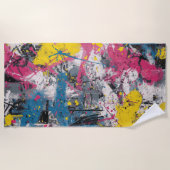 Abstract Paint Splash Urban Art Strandtuch (Vorderseite)