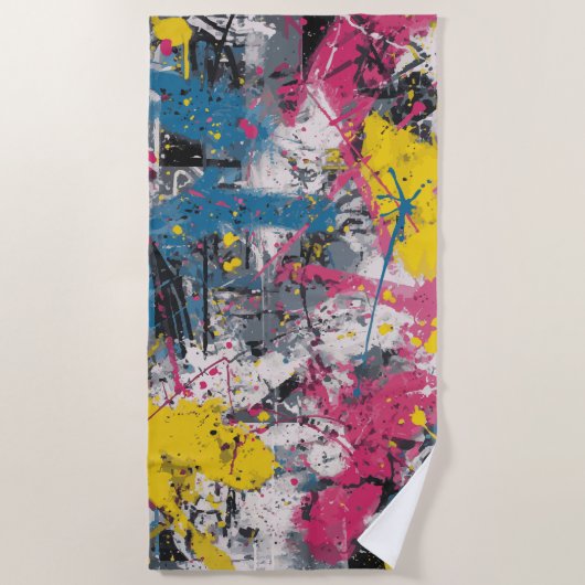 Abstract Paint Splash Urban Art Strandtuch (Vorderseite)