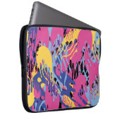 Abstract Paint Splashes Yellow Blue Pink Modern. Laptopschutzhülle (Vorne Rechts)