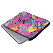 Abstract Paint Splashes Yellow Blue Pink Modern. Laptopschutzhülle (Vorne Knopf)