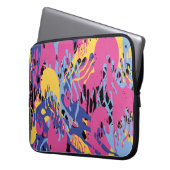 Abstract Paint Splashes Yellow Blue Pink Modern. Laptopschutzhülle (Vorderseite Links)