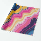 Abstract Paint Zig-Zag Pattern – Artistic Bold Geschenkpapier (Ungerollt)