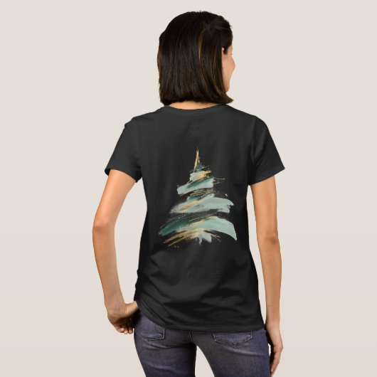 Abstract Painted Christmas Tree T-Shirt (Schwarz voll)
