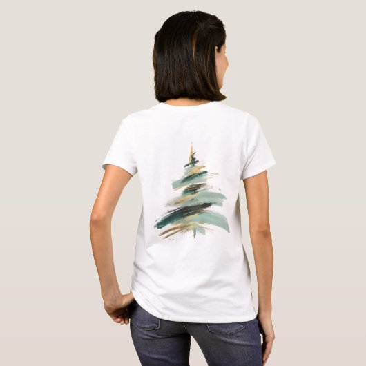 Abstract Painted Christmas Tree T-Shirt (Schwarz voll)