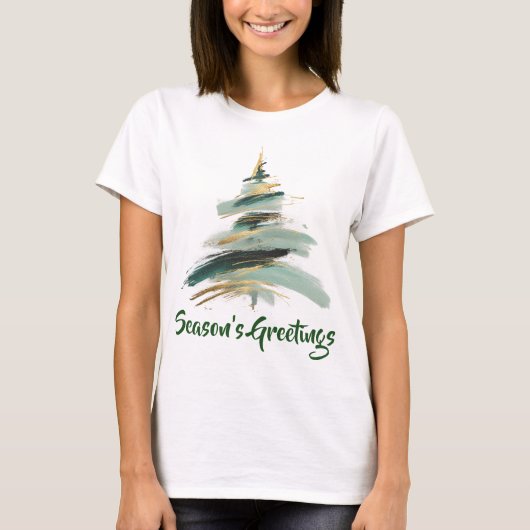 Abstract Painted Christmas Tree T-Shirt (Vorderseite)