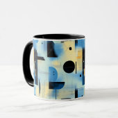 Abstract painted composition in blue and yellow tasse (Vorderseite Links)