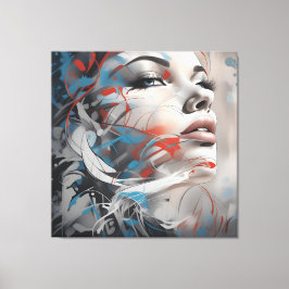 Abstract painting beautiful woman face leinwanddruck