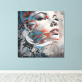 Abstract painting beautiful woman face leinwanddruck (Insitu (Holzboden))