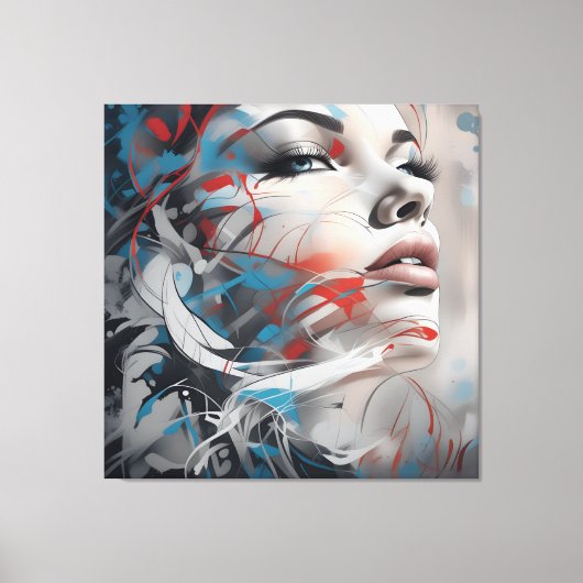 Abstract painting beautiful woman face leinwanddruck (Vorderseite)