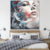 Abstract painting beautiful woman face leinwanddruck (Insitu (Schlafzimmer))