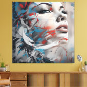 Abstract painting beautiful woman face leinwanddruck (Insitu (Wohnzimmer))