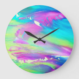 Abstract Painting Clock Große Wanduhr