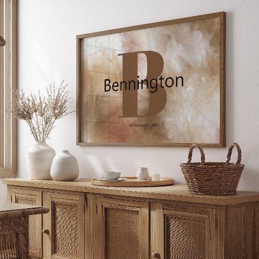 Abstract Painting Custom Last Name Decor Prints Poster