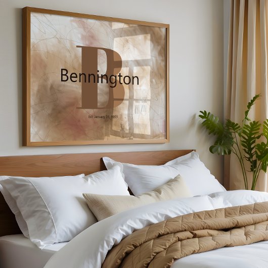 Abstract Painting Custom Last Name Decor Prints Poster