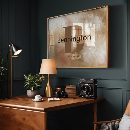 Abstract Painting Custom Last Name Decor Prints Poster