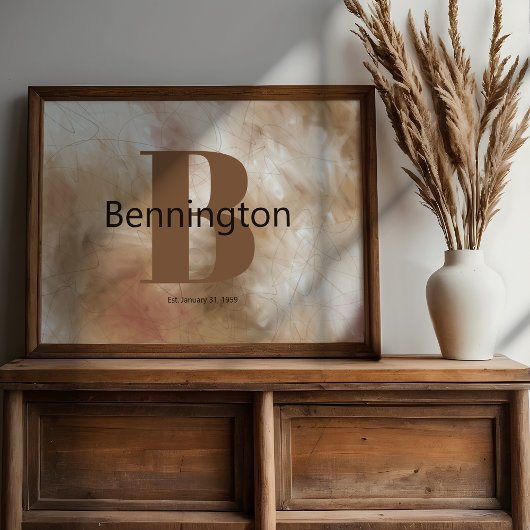 Abstract Painting Custom Last Name Decor Prints Poster