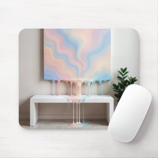 Abstract Painting Dripping on a White Bench  Mousepad (Mit Mouse)