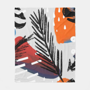 Abstract painting seamless pattern with ink elemen fleecedecke