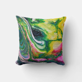 Abstract painting signed Kook Art Throw Pillow Kissen