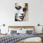 Abstract painting woman's face leinwanddruck (Insitu (Schlafzimmer))