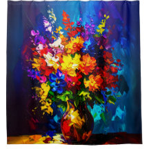 abstract Palette Knife Shower Curtain